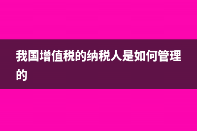 我国增值税的纳税人包括哪些?(我国增值税的纳税人是如何管理的)