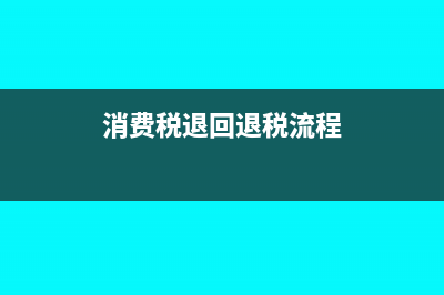 消费税退税的会计分录怎么做?(消费税退回退税流程)