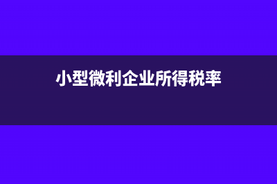 小型微利企业所得税是多少?(小型微利企业所得税率)