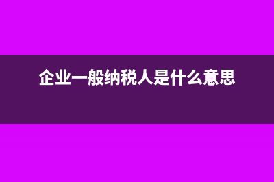企业一般纳税人怎么查询?(企业一般纳税人是什么意思)