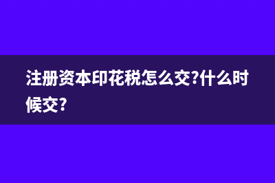 注册资本印花税怎么交?(注册资本印花税怎么交?什么时候交?)