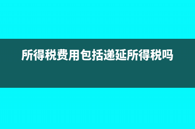 所得税费用包括哪些?(所得税费用包括递延所得税吗)