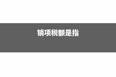 销项税额是什么意思?(销项税额是指)