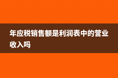 年应税销售额是什么?(年应税销售额是利润表中的营业收入吗)