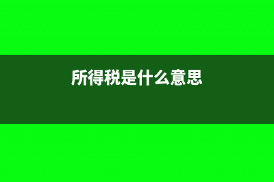 所得税是什么?(所得税是什么意思)