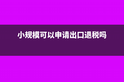 小规模可以申请研发加计扣除吗(小规模可以申请出口退税吗)