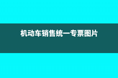 机动车销售统一发票是什么(机动车销售统一专票图片)