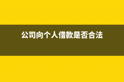 公司向个人借款是什么现金流量(公司向个人借款是否合法)