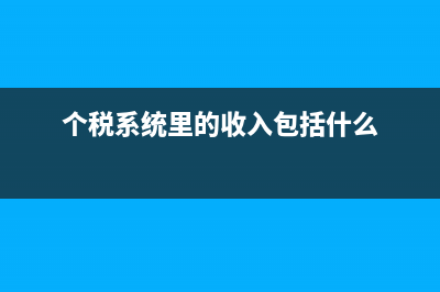 个税收入类型选择的纳税区别(个税系统里的收入包括什么)