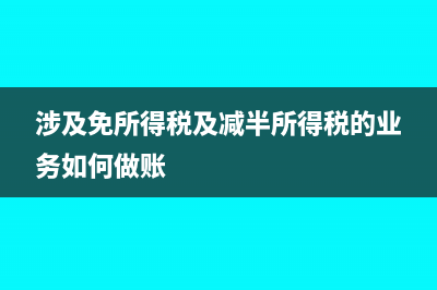 涉及免所得税及减半所得税的业务如何做账