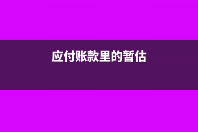 暂估应付款出现借方金额是怎么回事(应付账款里的暂估)