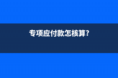 专项应付款怎核算?