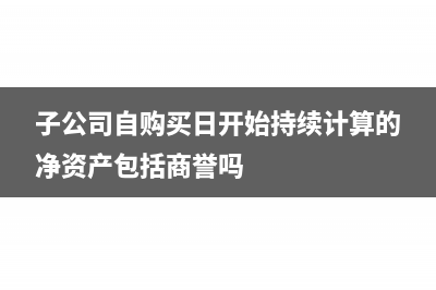 子公司自购买日开始成本怎么计算?(子公司自购买日开始持续计算的净资产包括商誉吗)