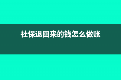 社保费退回的账务处理怎么做(社保退回来的钱怎么做账)
