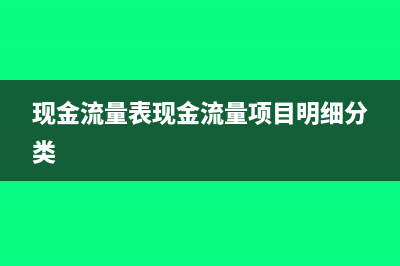 现金流量明细分类账法的特点有哪些(现金流量表现金流量项目明细分类)