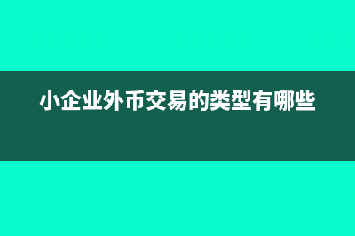 小企业外币业务如何核算(小企业外币交易的类型有哪些)