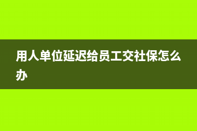 缴费单位迟延缴纳社会保险费的如何处理(用人单位延迟给员工交社保怎么办)