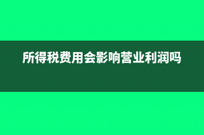所得税费用会影响净利润吗(所得税费用会影响营业利润吗)