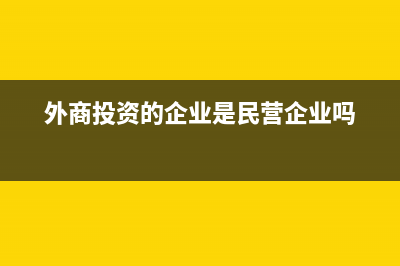 外商投资的企业不交哪些税费(外商投资的企业是民营企业吗)