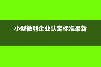 小型微利企业认定需要哪些资料(小型微利企业认定标准最新)
