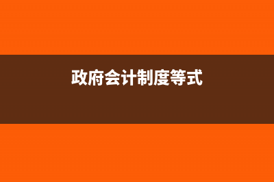 政府会计制度直接支付会计分录(政府会计制度等式)