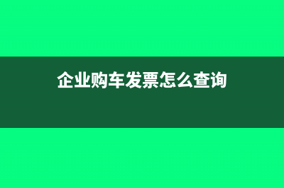 企业购车发票怎么抵税(企业购车发票怎么查询)