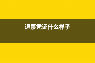 退票凭证有什么用(退票凭证什么样子)