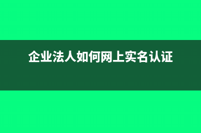 法人如何网上实名认证?(企业法人如何网上实名认证)
