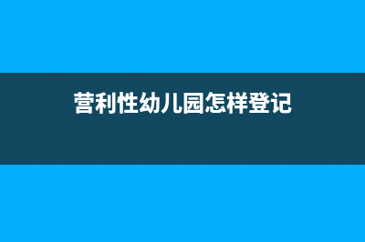 营利性幼儿园怎么做账(营利性幼儿园怎样登记)