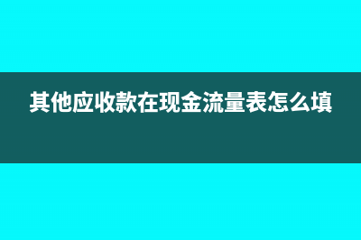 其他应收款在现金流量表哪项填列?(其他应收款在现金流量表怎么填)