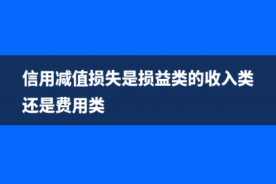 信用减值损失是什么意思?(信用减值损失是损益类的收入类还是费用类)