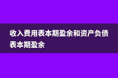 收入费用表本期盈余为负数(收入费用表本期盈余和资产负债表本期盈余)