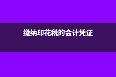 缴纳印花税的会计分录(缴纳印花税的会计凭证)