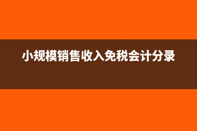 小规模销售收入不交增值税怎么做会计分录(小规模销售收入免税会计分录)