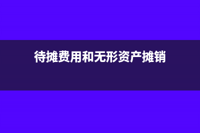 无形资产待摊费用会计分录(待摊费用和无形资产摊销)