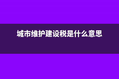 城市维护建设税的计税依据(城市维护建设税是什么意思)