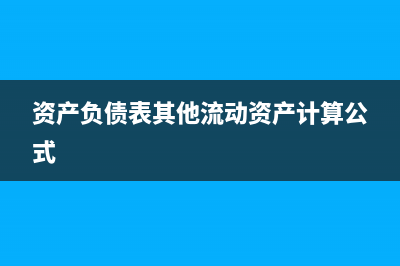资产负债表其他应付款怎么填列(资产负债表其他流动资产计算公式)
