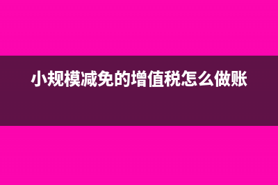 小规模减免的增值税账务处理(小规模减免的增值税怎么做账)