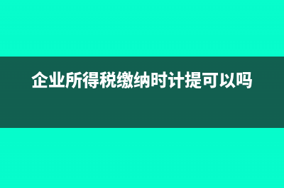 企业所得税缴纳计入什么科目(企业所得税缴纳时计提可以吗)