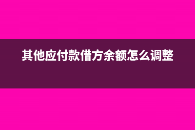 其他应付款借方表示什么(其他应付款借方余额怎么调整)