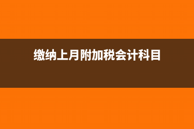 缴纳上月附加税和个税会计分录(缴纳上月附加税会计科目)