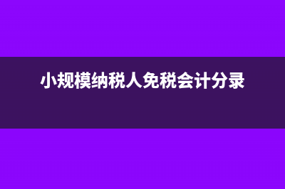 小规模纳税人免税税费怎么做账(小规模纳税人免税会计分录)