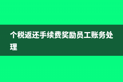 个税返还手续费属于政府补助吗(个税返还手续费奖励员工账务处理)