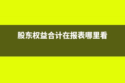 股东权益合计在资产负债表怎么填(股东权益合计在报表哪里看)