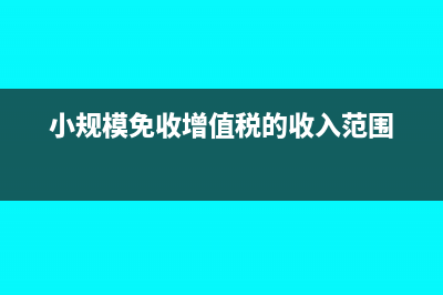 小规模免收的增值税计入那个科目(小规模免收增值税的收入范围)