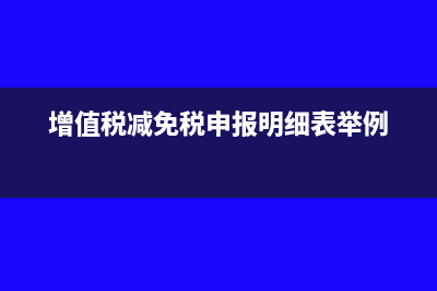 增值税减免税申报明细表如何填写(增值税减免税申报明细表举例)