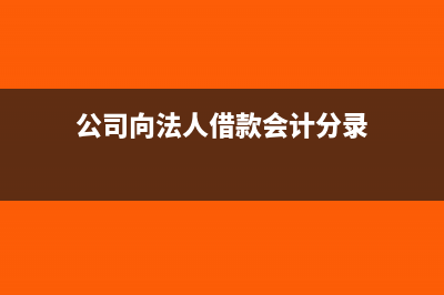 公司向法人借款的会计分录(公司向法人借款会计分录)
