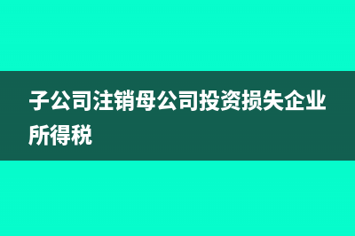 子公司注销母公司账务处理(子公司注销母公司投资损失企业所得税)