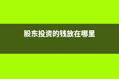股东投资款存一般户可以吗?(股东投资的钱放在哪里)