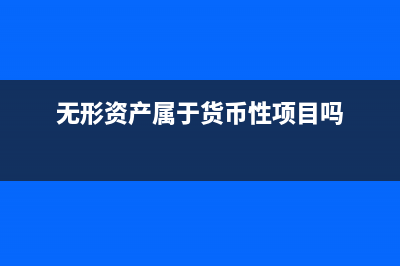 无形资产属于货币性长期资产吗?(无形资产属于货币性项目吗)